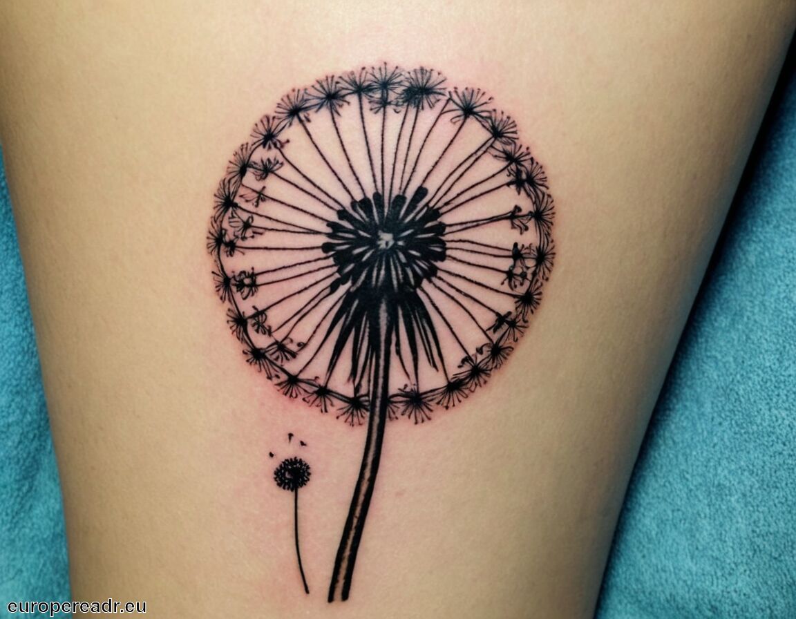 Vielfältige Designs und Stile   - Pusteblume Tattoo » Symbol der Freiheit und Hoffnung